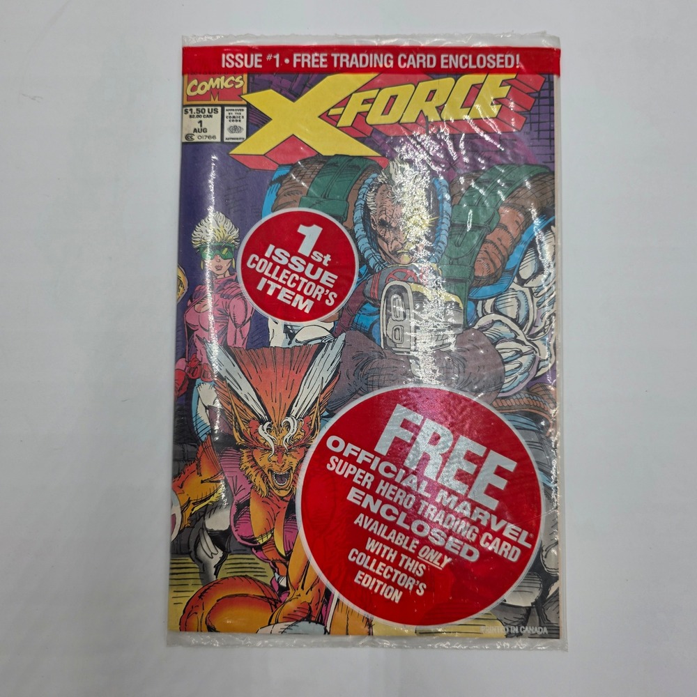 Marvel Comics X-Force #1 Aug 1991 Sealed Polybag with Trading Card Rob Liefeld